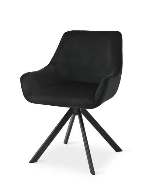 Essgruppe Dunaj - Eiche Monastery mit 10 Stühlen in Samt Schwarz für 10 Personen