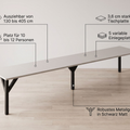 Essgruppe Dunaj - Eiche Craft Gold mit 14 Stühlen in Samt Cremeweiß für 14 Personen