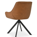 Essgruppe Dunaj - Eiche Artisan mit 14 Stühlen in Kunstleder Braun für 14 Personen