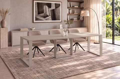 Ausziehbarer Esstisch Borys 130-210 x 80 cm für 4 6 8 Personen, Kaschmir, Kufengestell Kaschmir matt, Bild 1