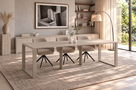 Ausziehbarer Esstisch Borys 130-250 x 80 cm für 4 6 8 10 Personen, Kaschmir, Kufengestell Kaschmir matt, Bild 1