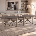 Ausziehbarer Esstisch Borys 130-290 x 80 cm für 4 6 8 10 12 Personen, Beton Dunkel, Kufengestell Kaschmir matt, Bild 1