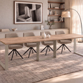 Ausziehbarer Esstisch Borys 130-290 x 80 cm für 4 6 8 10 12 Personen, Eiche Craft Gold, Kufengestell Kaschmir matt, Bild 1
