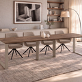 Ausziehbarer Esstisch Borys 130-290 x 80 cm für 4 6 8 10 12 Personen, Eiche Stirling, Kufengestell Kaschmir matt, Bild 1