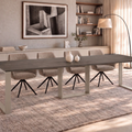 Ausziehbarer Esstisch Borys Bis 130-310 x 90 cm für 4 6 8 10 12 Personen, Beton Dunkel, Kufengestell Kaschmir matt, Bild 1