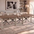 Ausziehbarer Esstisch Borys Bis 130-310 x 90 cm für 4 6 8 10 12 Personen, Eiche Stirling, Kufengestell Kaschmir matt, Bild 1