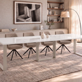 Ausziehbarer Esstisch Borys Bis 130-310 x 90 cm für 4 6 8 10 12 Personen, Weiß Hochglanz, Kufengestell Kaschmir matt, Bild 1