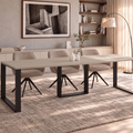 Ausziehbarer Esstisch Borys 130-210 x 80 cm für 4 6 8 Personen, Kaschmir, Kufengestell Schwarz, Bild 1