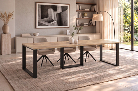 Ausziehbarer Esstisch Borys 130-250 x 80 cm für 4 6 8 10 Personen, Eiche Evoke, Kufengestell Schwarz, Bild 1