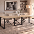 Ausziehbarer Esstisch Borys Max 130-250 x 85 cm für 4 6 8 10 Personen, Eiche Artisan, Kufengestell Schwarz, Bild 1