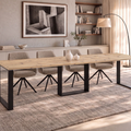 Ausziehbarer Esstisch Borys 130-290 x 80 cm für 4 6 8 10 12 Personen, Eiche Artisan, Kufengestell Schwarz, Bild 1