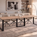 Ausziehbarer Esstisch Borys 130-290 x 80 cm für 4 6 8 10 12 Personen, Eiche Craft Gold, Kufengestell Schwarz, Bild 1