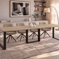 Ausziehbarer Esstisch Borys 130-290 x 80 cm für 4 6 8 10 12 Personen, Eiche Cremona, Kufengestell Schwarz, Bild 1