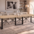 Ausziehbarer Esstisch Borys Bis 130-310 x 90 cm für 4 6 8 10 12 Personen, Eiche Artisan, Kufengestell Schwarz, Bild 1