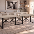 Ausziehbarer Esstisch Borys 130-290 x 80 cm für 4 6 8 10 12 Personen, Kaschmir, Kufengestell Schwarz, Bild 1
