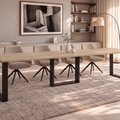 Ausziehbarer Esstisch Borys 130-330 x 80 cm für 4 6 8 10 12 14 Personen, Eiche Cremona, Kufengestell Schwarz, Bild 1