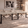 Ausziehbarer Esstisch Borys 130-330 x 80 cm für 4 6 8 10 12 14 Personen, Kaschmir, Kufengestell Schwarz, Bild 1