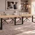 Ausziehbarer Esstisch Borys Max 130-330 x 85 cm für 4 6 8 10 12 14 Personen, Eiche Artisan, Kufengestell Schwarz, Bild 1