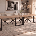 Ausziehbarer Esstisch Borys Max 130-330 x 85 cm für 4 6 8 10 12 14 Personen, Eiche Craft Gold, Kufengestell Schwarz, Bild 1