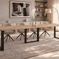 Ausziehbarer Esstisch Borys Max 130-330 x 85 cm für 4 6 8 10 12 14 Personen, Eiche Evoke, Kufengestell Schwarz, Bild 1
