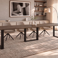 Ausziehbarer Esstisch Borys Max 130-330 x 85 cm für 4 6 8 10 12 14 Personen, Eiche Stirling, Kufengestell Schwarz, Bild 1