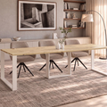 Ausziehbarer Esstisch Borys 130-210 x 80 cm für 4 6 8 Personen, Eiche Artisan, Kufengestell Weiß matt, Bild 1