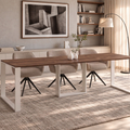 Ausziehbarer Esstisch Borys 130-210 x 80 cm für 4 6 8 Personen, Eiche Stirling, Kufengestell Weiß matt, Bild 1
