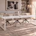 Ausziehbarer Esstisch Borys 130-210 x 80 cm für 4 6 8 Personen, Weiß Hochglanz, Kufengestell Weiß matt, Bild 1