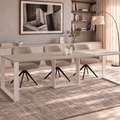 Ausziehbarer Esstisch Borys 130-210 x 80 cm für 4 6 8 Personen, Kaschmir, Kufengestell Weiß matt, Bild 1