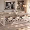 Ausziehbarer Esstisch Borys Max 130-250 x 85 cm für 4 6 8 10 Personen, Eiche Cremona, Kufengestell Weiß matt, Bild 1