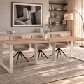 Ausziehbarer Esstisch Borys Max 130-250 x 85 cm für 4 6 8 10 Personen, Eiche Craft Gold, Kufengestell Weiß matt, Bild 1