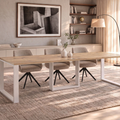 Ausziehbarer Esstisch Borys Max 130-250 x 85 cm für 4 6 8 10 Personen, Eiche Evoke, Kufengestell Weiß matt, Bild 1