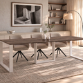 Ausziehbarer Esstisch Borys Max 130-250 x 85 cm für 4 6 8 10 Personen, Eiche Stirling, Kufengestell Weiß matt, Bild 1