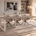 Ausziehbarer Esstisch Borys Max 130-250 x 85 cm für 4 6 8 10 Personen, Eiche Wotan, Kufengestell Weiß matt, Bild 1