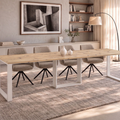 Ausziehbarer Esstisch Borys 130-290 x 80 cm für 4 6 8 10 12 Personen, Eiche Artisan, Kufengestell Weiß matt, Bild 1