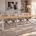 Ausziehbarer Esstisch Borys 130-290 x 80 cm für 4 6 8 10 12 Personen, Eiche Evoke, Kufengestell Weiß matt, Bild 1