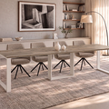 Ausziehbarer Esstisch Borys 130-290 x 80 cm für 4 6 8 10 12 Personen, Eiche Wotan, Kufengestell Weiß matt, Bild 1