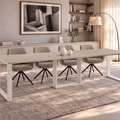 Ausziehbarer Esstisch Borys 130-290 x 80 cm für 4 6 8 10 12 Personen, Kaschmir, Kufengestell Weiß matt, Bild 1