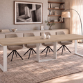 Ausziehbarer Esstisch Borys Bis 130-310 x 90 cm für 4 6 8 10 12 Personen, Eiche Cremona, Kufengestell Weiß matt, Bild 1