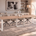 Ausziehbarer Esstisch Borys Bis 130-310 x 90 cm für 4 6 8 10 12 Personen, Eiche Craft Gold, Kufengestell Weiß matt, Bild 1