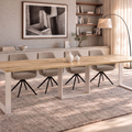 Ausziehbarer Esstisch Borys Bis 130-310 x 90 cm für 4 6 8 10 12 Personen, Eiche Evoke, Kufengestell Weiß matt, Bild 1