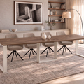 Ausziehbarer Esstisch Borys Bis 130-310 x 90 cm für 4 6 8 10 12 Personen, Eiche Stirling, Kufengestell Weiß matt, Bild 1