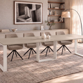 Ausziehbarer Esstisch Borys Bis 130-310 x 90 cm für 4 6 8 10 12 Personen, Kaschmir, Kufengestell Weiß matt, Bild 1