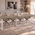 Ausziehbarer Esstisch Borys Bis 130-310 x 90 cm für 4 6 8 10 12 Personen, Eiche Wotan, Kufengestell Weiß matt, Bild 1