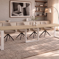 Ausziehbarer Esstisch Borys Max 130-330 x 85 cm für 4 6 8 10 12 14 Personen, Eiche Cremona, Kufengestell Weiß matt, Bild 1