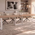 Ausziehbarer Esstisch Borys Max 130-330 x 85 cm für 4 6 8 10 12 14 Personen, Eiche Craft Gold, Kufengestell Weiß matt, Bild 1
