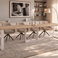 Ausziehbarer Esstisch Borys Max 130-330 x 85 cm für 4 6 8 10 12 14 Personen, Eiche Evoke, Kufengestell Weiß matt, Bild 1