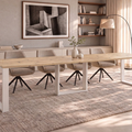 Ausziehbarer Esstisch Borys 130-330 x 80 cm für 4 6 8 10 12 14 Personen, Eiche Artisan, Kufengestell Weiß matt, Bild 1