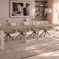 Ausziehbarer Esstisch Borys 130-330 x 80 cm für 4 6 8 10 12 14 Personen, Eiche Wotan, Kufengestell Weiß matt, Bild 1
