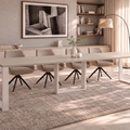 Ausziehbarer Esstisch Borys Max 130-330 x 85 cm für 4 6 8 10 12 14 Personen, Kaschmir, Kufengestell Weiß matt, Bild 1